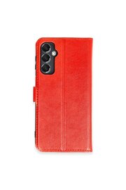 CepteToptan Samsung Galaxy M34 5G Kılıf Trend S Plus Kapaklı Kılıf - Kırmızı - DROPX6399-5522