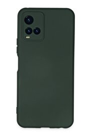 CepteToptan Vivo Y21S Kılıf Nano içi Kadife Silikon - Koyu Yeşil - DROPX4393-6217