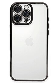CepteToptan iPhone 16 Pro Kılıf Lensli Silikon - Siyah - DROPX4672-7096