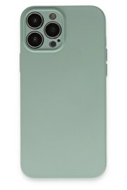CepteToptan iPhone 13 Pro Kılıf Nano içi Kadife Silikon - Su Yeşili - DROPX2590-5072