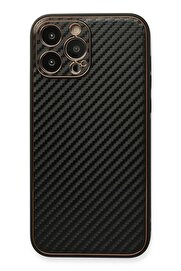 CepteToptan iPhone 13 Pro Max Kılıf Coco Karbon Silikon - Siyah - DROPX2575-3796