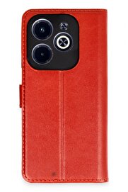 CepteToptan İnfinix Hot 40 Kılıf Trend S Plus Kapaklı Kılıf - Kırmızı - DROPX8748-1886