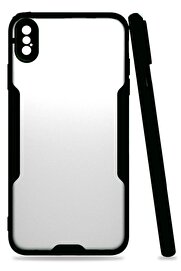 CepteToptan iPhone XS Max Kılıf Platin Silikon - Siyah - DROPX9423-3251