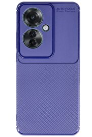 CepteToptan Oppo Reno 11F Kılıf Auto Focus Karbon Kapak - Lacivert - DROPX4403-8327