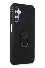 CepteToptan Samsung Galaxy A14 4G Kılıf Sofya Yüzüklü Silikon Kapak - Siyah - DROPX5903-7505