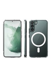 CepteToptan Samsung Galaxy S22 Plus Kılıf Magneticsafe Şeffaf Silikon - Şeffaf - DROPX8344-4858