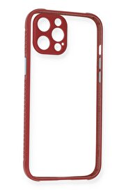 CepteToptan iPhone 12 Pro Kılıf Miami Şeffaf Silikon - Fuşya - DROPX4353-1011