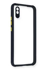 CepteToptan Xiaomi Redmi 9A Kılıf Miami Şeffaf Silikon - Lacivert - DROPX4814-7423