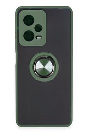 CepteToptan Xiaomi Redmi Note 12 5G Kılıf Montreal Yüzüklü Silikon Kapak - Yeşil - DROPX5344-4916