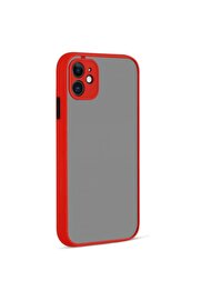 CepteToptan iPhone 12 Kılıf Montreal Silikon Kapak - Kırmızı - DROPX5785-8121
