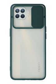 CepteToptan Oppo Reno 4 Lite Kılıf Palm Buzlu Kamera Sürgülü Silikon - Yeşil - DROPX3686-8832