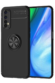 CepteToptan Realme 7 Kılıf Range Yüzüklü Silikon - Siyah - DROPX5650-9484