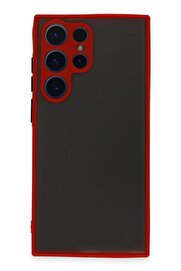 CepteToptan Samsung Galaxy S22 Ultra Kılıf Montreal Silikon Kapak - Kırmızı - DROPX3398-6097