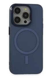 CepteToptan iPhone 15 Pro Kılıf Anka PC Magneticsafe Sert Metal Kapak - Lacivert - DROPX7758-3449