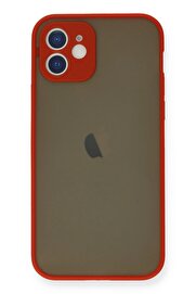 CepteToptan iPhone 12 Mini Kılıf Montreal Silikon Kapak - Kırmızı - DROPX7022-4235