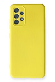 CepteToptan Samsung Galaxy A32 Kılıf Nano içi Kadife Silikon - Sarı - DROPX9351-7705