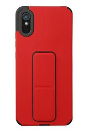 CepteToptan Xiaomi Redmi 9A Kılıf Mega Standlı Silikon - Kırmızı - DROPX3848-9049