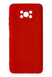 CepteToptan Xiaomi Pocophone X3 Kılıf Nano içi Kadife Silikon - Kırmızı - DROPX7589-4586