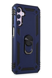 CepteToptan Samsung Galaxy A14 4G Kılıf Sofya Yüzüklü Silikon Kapak - Lacivert - DROPX9890-3406