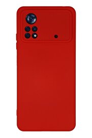 CepteToptan Xiaomi Poco X4 Pro 5G Kılıf Nano içi Kadife Silikon - Kırmızı - DROPX7598-2030
