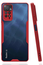 CepteToptan Xiaomi Redmi Note 11 Pro Kılıf Platin Silikon - Kırmızı - DROPX7062-3352