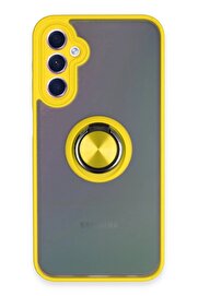 CepteToptan Samsung Galaxy A24 4G Kılıf Montreal Yüzüklü Silikon Kapak - Sarı - DROPX2166-6476