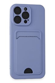CepteToptan iPhone 14 Pro Max Kılıf Kelvin Kartvizitli Silikon - Lila - DROPX9143-3246
