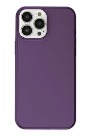 CepteToptan iPhone 14 Pro Max Kılıf Pc Sert Şeffaf Kapak - Mor - DROPX9555-2580
