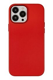 CepteToptan iPhone 13 Pro Max Kılıf Asya Deri Silikon - Kırmızı - DROPX9366-6550