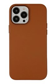 CepteToptan iPhone 13 Pro Kılıf Asya Deri Silikon - Kahverengi - DROPX9983-1718