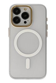 CepteToptan iPhone 15 Pro Max Kılıf Lodos Magneticsafe Mat Kapak - Şeffaf - DROPX8739-8791