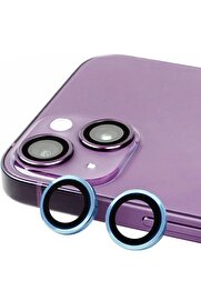 CepteToptan İPhone 15 Plus Uyumlu Raze Metal Kamera Lens - Mavi - Dropx1194-1901