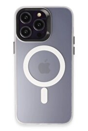 CepteToptan iPhone 15 Pro Max Kılıf Mateks Magsafe Kapak - Beyaz - DROPX2260-6687