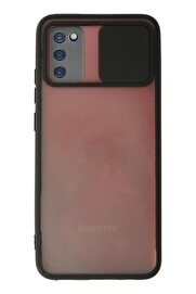 CepteToptan Samsung Galaxy A02S Kılıf Palm Buzlu Kamera Sürgülü Silikon - Siyah - DROPX8847-2954