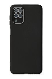 CepteToptan Samsung Galaxy A22 Kılıf Lansman Glass Kapak - Siyah - DROPX4062-5981