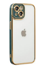 CepteToptan iPhone 14 Plus Kılıf Liva Lens Silikon - Yeşil - DROPX4334-1546