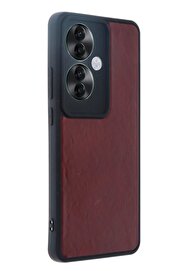 CepteToptan Oppo Reno 11F Kılıf Aras Deri Kapak - Bordo - DROPX9832-2180