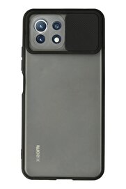 CepteToptan Xiaomi Mİ 11 Lite Kılıf Palm Buzlu Kamera Sürgülü Silikon - Siyah - DROPX8087-9529