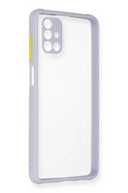 CepteToptan Samsung Galaxy M51 Kılıf Miami Şeffaf Silikon - Lila - DROPX9686-6793