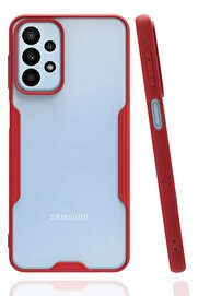 CepteToptan Samsung Galaxy A23 4G Kılıf Platin Silikon - Kırmızı - DROPX6249-6329