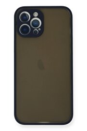 CepteToptan iPhone 12 Pro Kılıf Montreal Silikon Kapak - Lacivert - DROPX5727-8018