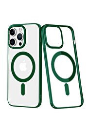 CepteToptan iPhone 14 Pro Max Kılıf Element Magneticsafe Sert Kapak - Köknar Yeşili - DROPX6203-9113