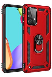 CepteToptan Samsung Galaxy A33 5G Kılıf Sofya Yüzüklü Silikon Kapak - Kırmızı - DROPX7495-6525