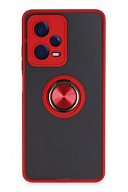 CepteToptan Xiaomi Redmi Note 12 5G Kılıf Montreal Yüzüklü Silikon Kapak - Kırmızı - DROPX7266-5972