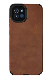 CepteToptan Samsung Galaxy A03 Kılıf Loop Deri Silikon - Kahverengi - DROPX7416-7743