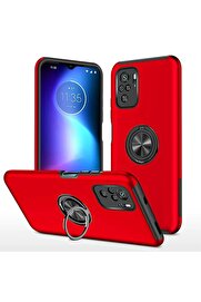 CepteToptan Xiaomi Poco F3 Kılıf Elit Yüzüklü Kapak - Kırmızı - DROPX8001-5422
