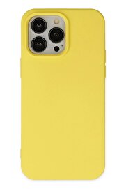 CepteToptan iPhone 14 Pro Max Kılıf Nano içi Kadife Silikon - Sarı - DROPX7023-9953