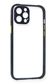 CepteToptan iPhone 12 Pro Kılıf Miami Şeffaf Silikon - Lacivert - DROPX7512-7735