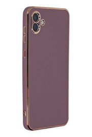 CepteToptan Samsung Galaxy A04 Kılıf Volet Silikon - Mor - DROPX3696-9533