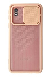 CepteToptan Samsung Galaxy A01 Core Kılıf Palm Buzlu Kamera Sürgülü Silikon - Pembe - DROPX2320-5982
